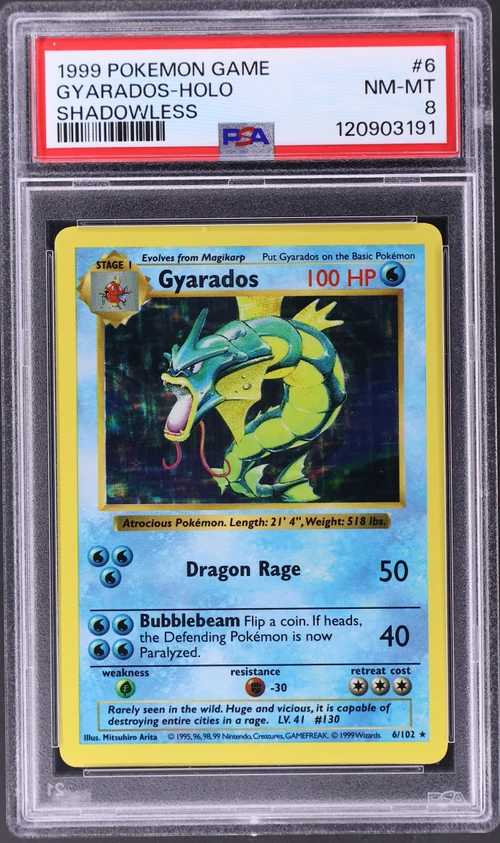 1999 Pokemon Game #6 Gyarados-Holo Shadowless