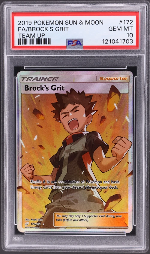 2019 Pokemon Sun & Moon Team Up #172 Full Art / Brock's Grit
