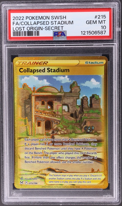 2022 Pokemon Sword & Shield Lost Origin #215 Full Art / Collapsed Stadium Secret