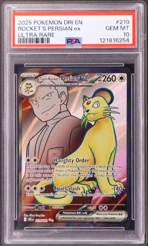 2025 Pokemon Dri En-Destined Rivals #219 Team Rocket's Persian Ex Ultra Rare
