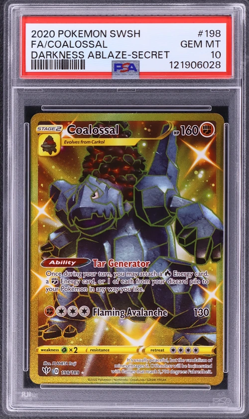 2020 Pokemon Sword & Shield Darkness Ablaze #198 Full Art / Coalossal Secret