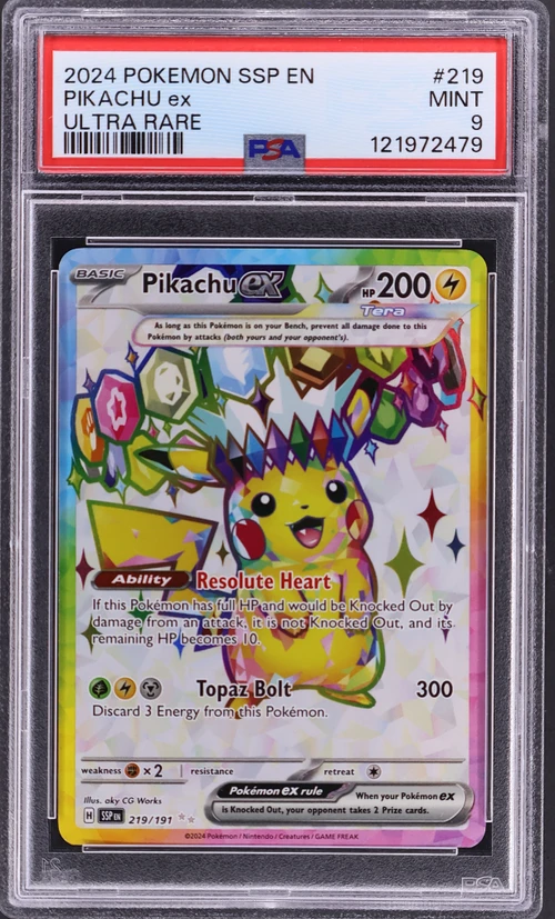 2024 Pokemon Ssp En-Surging Sparks #219 Pikachu Ex Ultra Rare