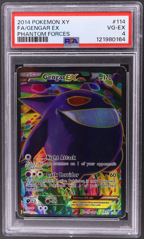 2014 Pokemon Xy Phantom Forces #114 Full Art / Gengar Ex