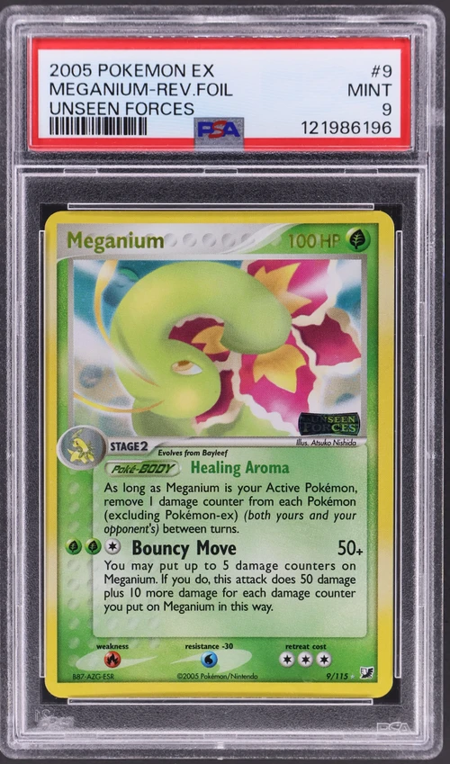 2005 Pokemon Ex Unseen Forces #9 Meganium-Reverse Foil