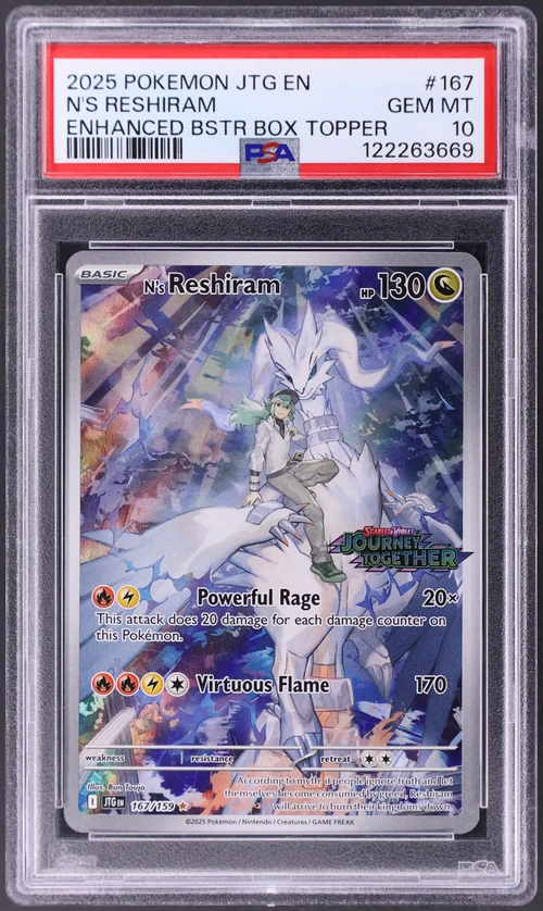 2025 Pokemon Jtg En-Journey Together #167 N's Reshiram Enhanced Booster Box Topper