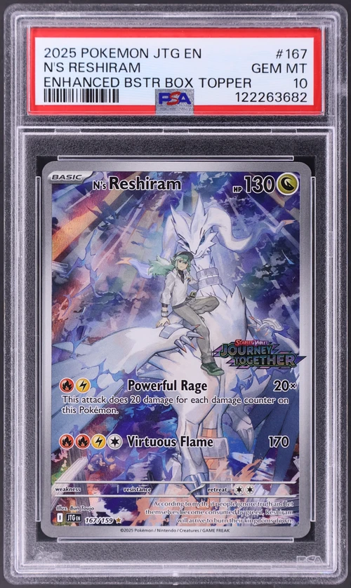 2025 Pokemon Jtg En-Journey Together #167 N's Reshiram Enhanced Booster Box Topper