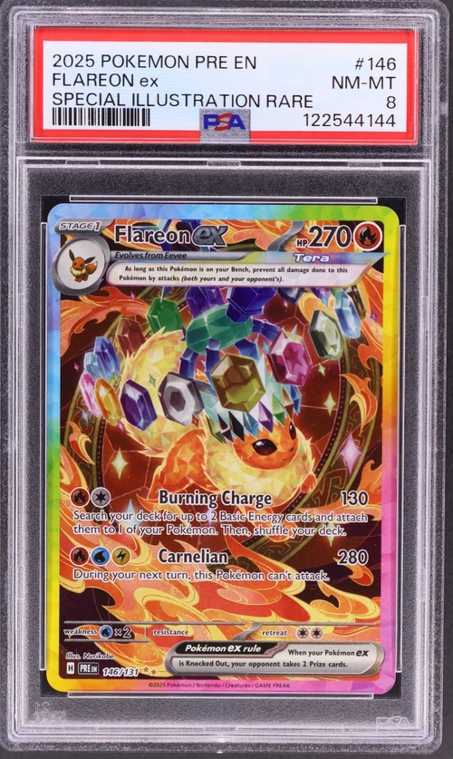 2025 Pokemon Pre En-Prismatic Evolutions #146 Flareon Ex Special Illustration Rare