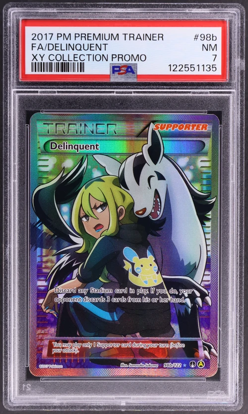 2017 Pokemon Premium Trainer Xy Collection Promo #98b Full Art / Delinquent