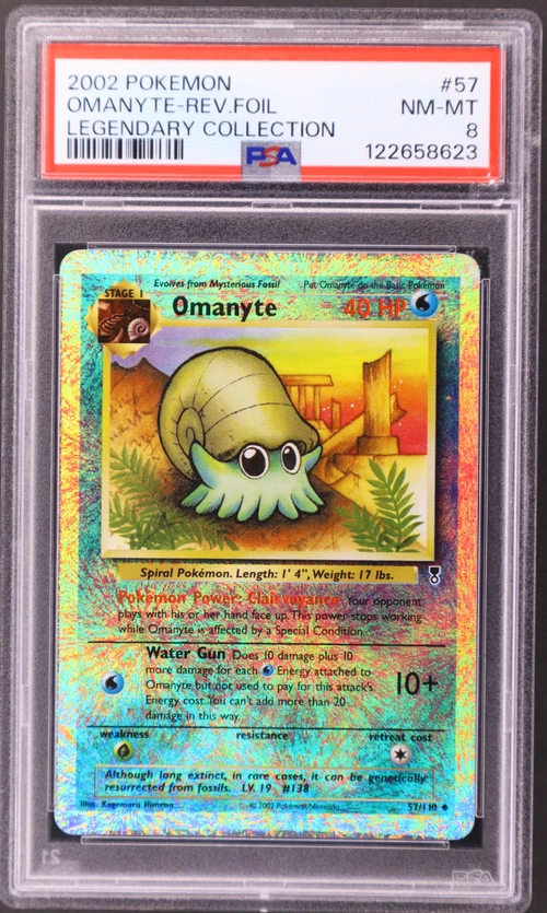 2002 Pokemon Legendary Collection #57 Omanyte-Reverse Foil