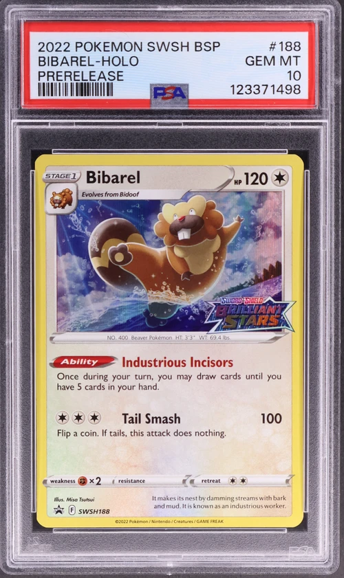 2022 Pokemon Swsh Black Star Promo #188 Bibarel-Holo Prerelease