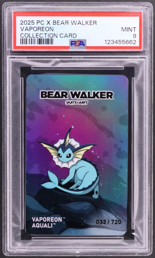 2025 Pokemon Center X Bear Walker Collection Cards Vaporeon
