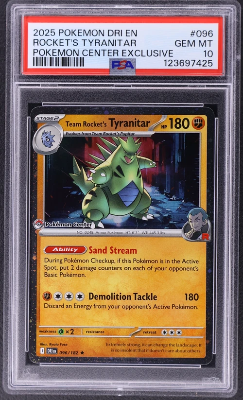 2025 Pokemon Dri En-Destined Rivals #096 Team Rocket's Tyranitar Pokemon Center Exclusive