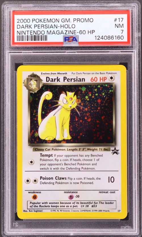 2000 Pokemon Game Promo #17 Dark Persian-Holo Nintendo Magazine-60 Hp