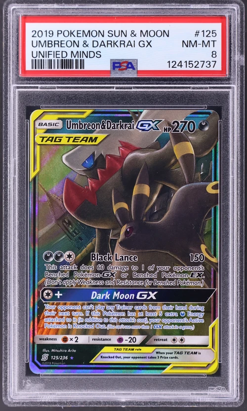 2019 Pokemon Sun & Moon Unified Minds #125 Umbreon & Darkrai Gx
