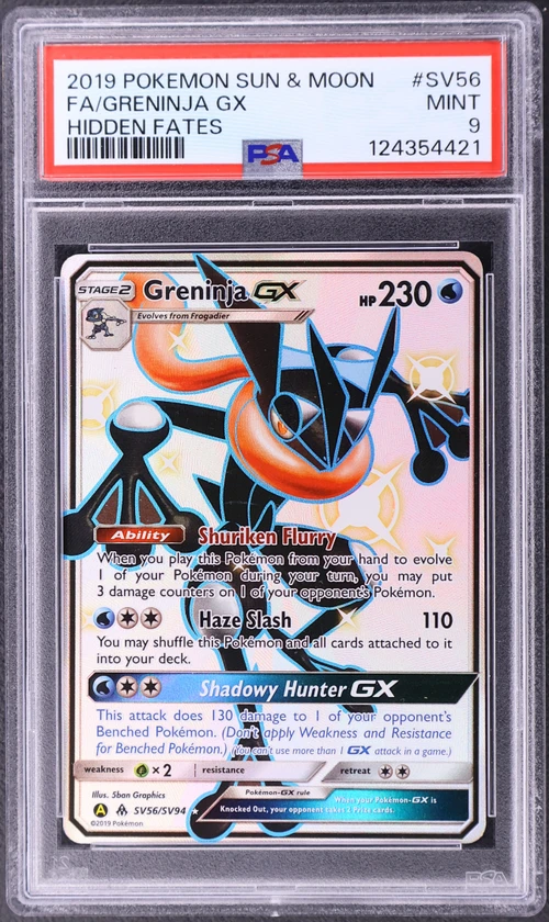 2019 Pokemon Sun & Moon Hidden Fates #SV56 Full Art / Greninja Gx