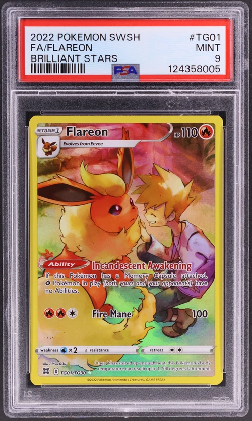 2022 Pokemon Sword & Shield Brilliant Stars #TG01 Full Art / Flareon
