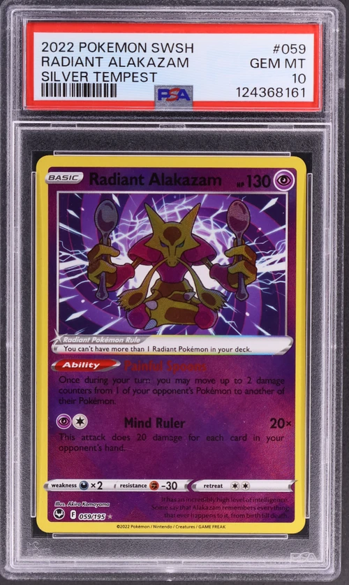 2022 Pokemon Sword & Shield Silver Tempest #059 Radiant Alakazam