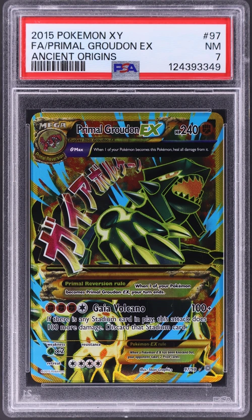 2015 Pokemon Xy Ancient Origins #97 Full Art / Primal Groudon Ex