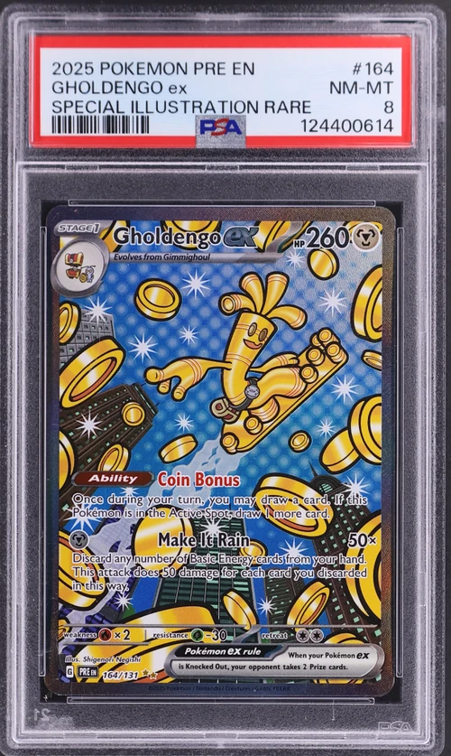 2025 Pokemon Pre En-Prismatic Evolutions #164 Gholdengo Ex Special Illustration Rare