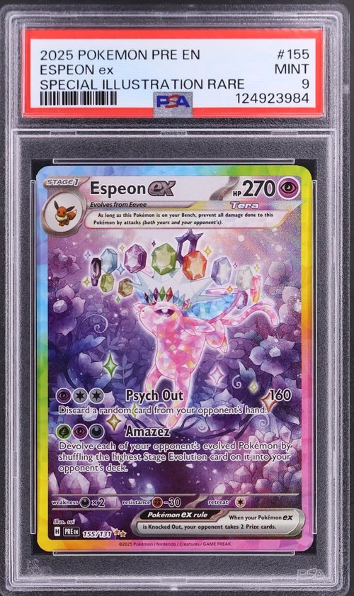 2025 Pokemon Pre En-Prismatic Evolutions #155 Espeon Ex Special Illustration Rare