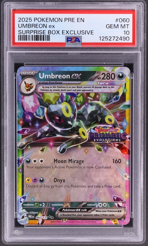2025 Pokemon Pre En-Prismatic Evolutions #060 Umbreon Ex Surprise Box Exclusive