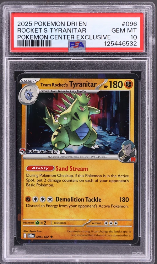 2025 Pokemon Dri En-Destined Rivals #096 Team Rocket's Tyranitar Pokemon Center Exclusive