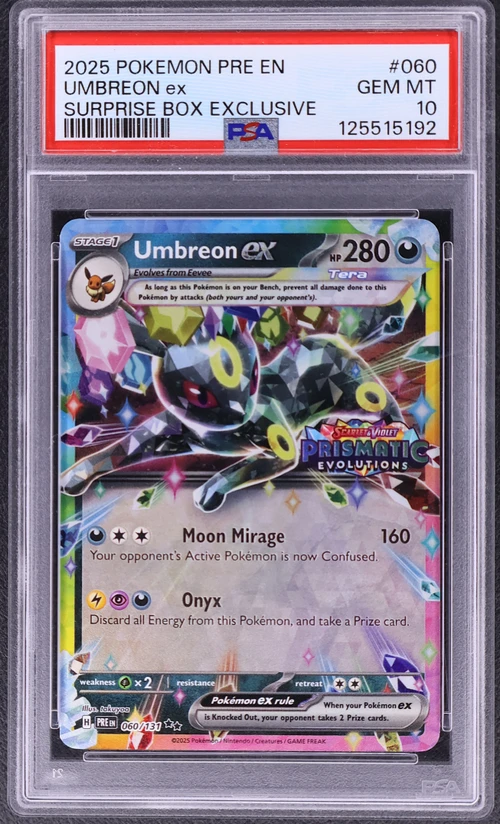 2025 Pokemon Pre En-Prismatic Evolutions #060 Umbreon Ex Surprise Box Exclusive