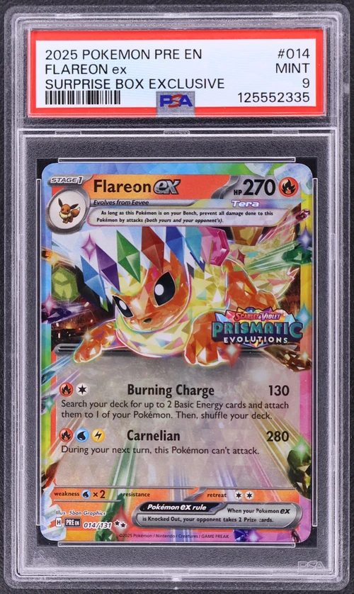 2025 Pokemon Pre En-Prismatic Evolutions #014 Flareon Ex Surprise Box Exclusive