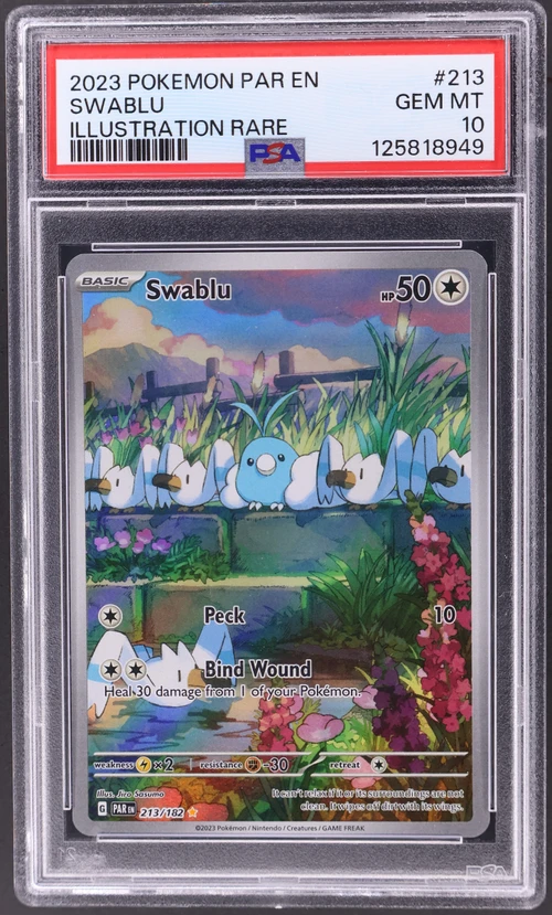 2023 Pokemon Par En-Paradox Rift #213 Swablu Illustration Rare (PSA 10)