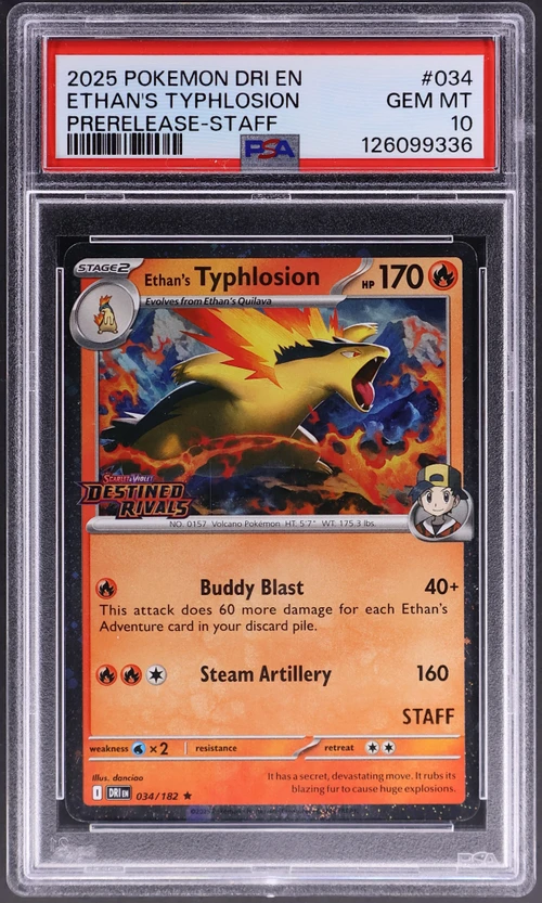 2025 Pokemon Dri En-Destined Rivals #034 Ethan's Typhlosion Prerelease-Staff