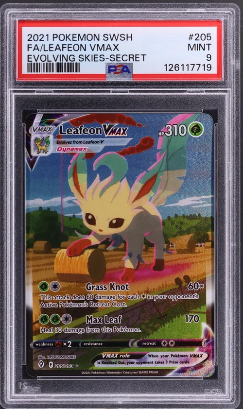 2021 Pokemon Sword & Shield Evolving Skies #205 Full Art / Leafeon Vmax Secret