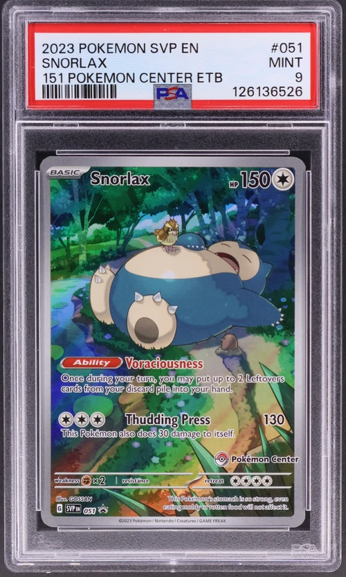 2023 Pokemon Svp En-Sv Black Star Promo #051 Snorlax 151 Pokemon Center Elite Trainer Box