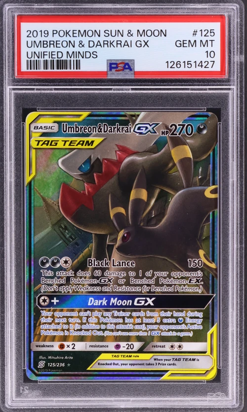 2019 Pokemon Sun & Moon Unified Minds #125 Umbreon & Darkrai Gx