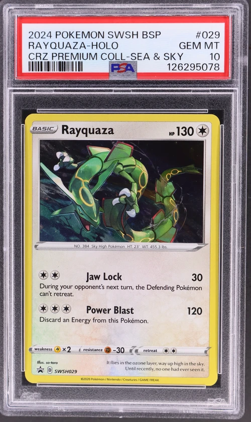 2024 Pokemon Swsh Black Star Promo #029 Rayquaza-Holo Crown Zenith Premium Collection Sea & Sky