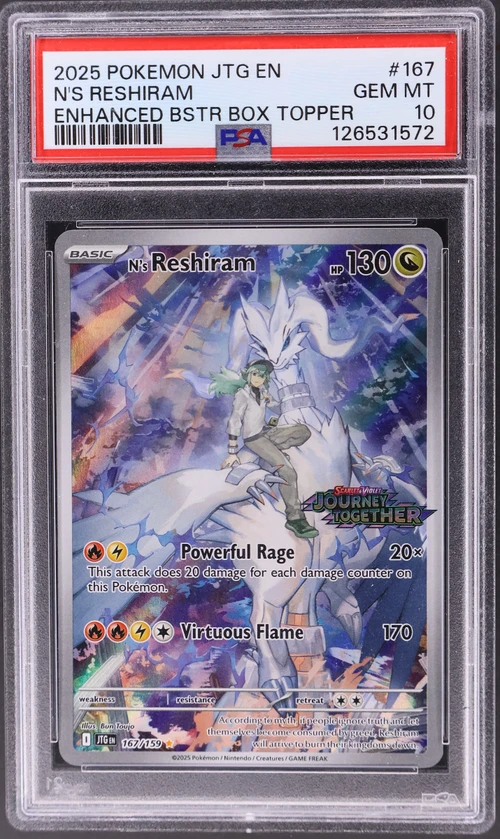 2025 Pokemon Jtg En-Journey Together #167 N's Reshiram Enhanced Booster Box Topper