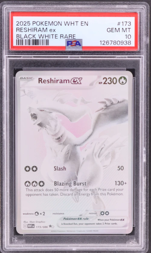 2025 Pokemon Wht En-White Flare #173 Reshiram Ex Black White Rare