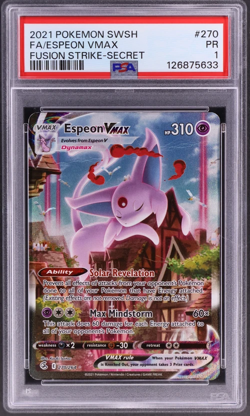 2021 Pokemon Sword & Shield Fusion Strike #270 Full Art / Espeon Vmax Secret