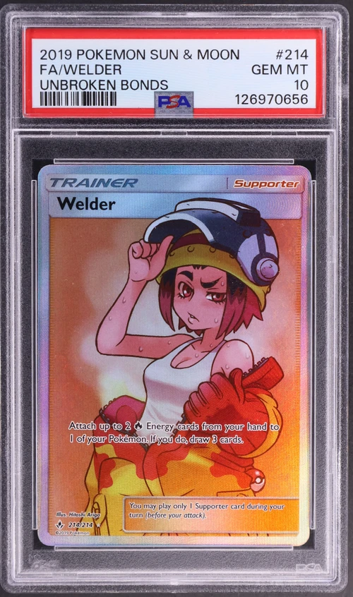 2019 Pokemon Sun & Moon Unbroken Bonds #214 Full Art / Welder