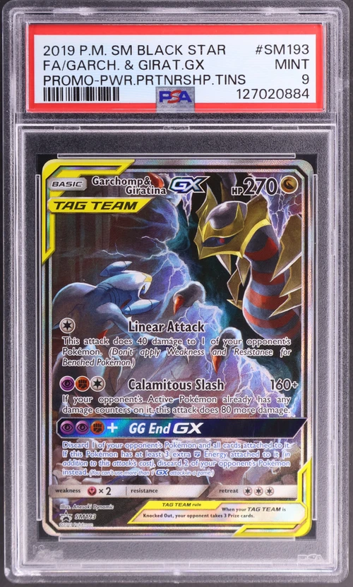 2019 Pokemon Sm Black Star Promo #SM193 Full Art / Garchomp & Giratina Gx Power Partnership Tins