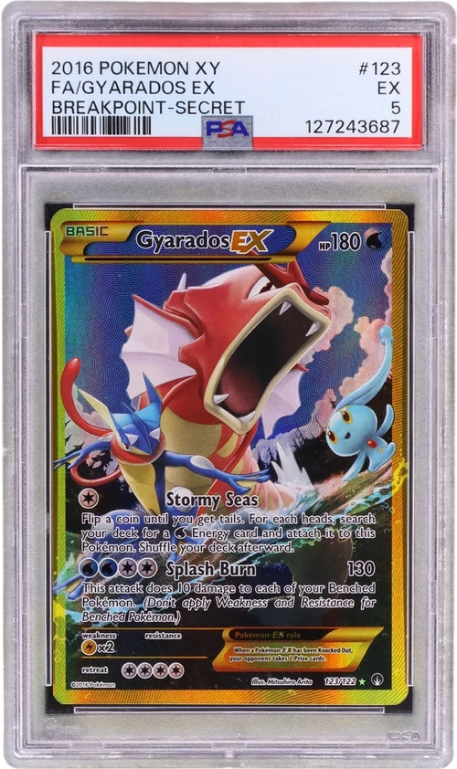 2016 Pokemon Xy Breakpoint #123 Full Art / Gyarados Ex Secret