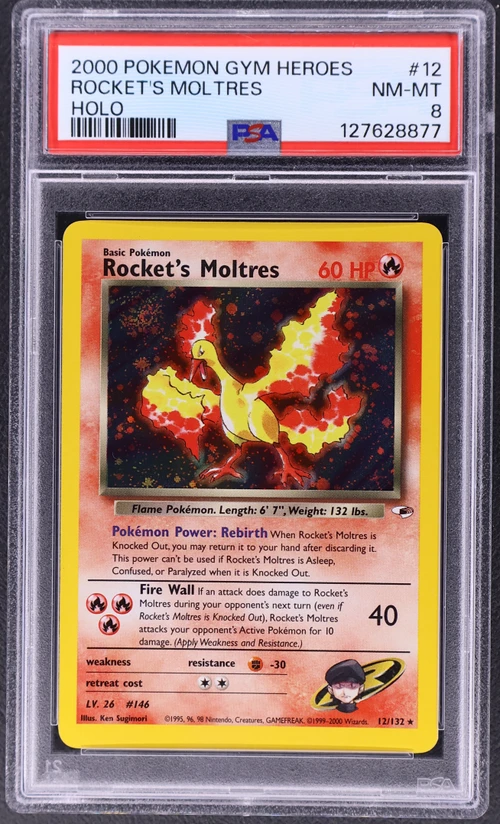 2000 Pokemon Gym Heroes #12 Rocket's Moltres Holo