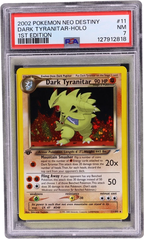 2002 Pokemon Neo Destiny #11 Dark Tyranitar-Holo 1st Edition