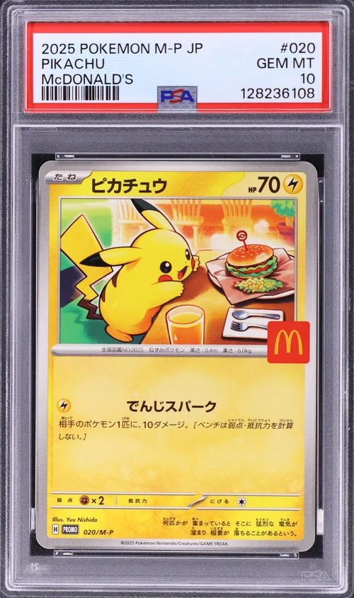 2025 Pokemon Japanese M-P Promo #020 Pikachu Mcdonald's
