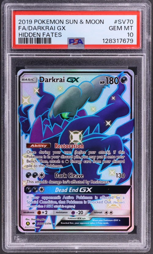2019 Pokemon Sun & Moon Hidden Fates #SV70 Full Art / Darkrai Gx