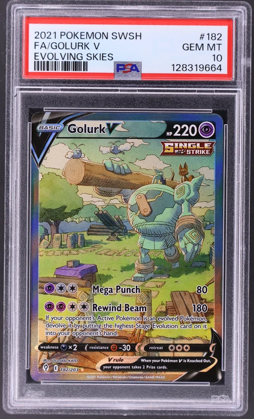 2021 Pokemon Sword & Shield Evolving Skies #182 Full Art / Golurk V