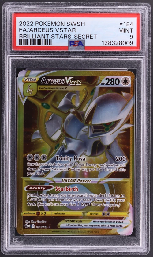 2022 Pokemon Sword & Shield Brilliant Stars #184 Full Art / Arceus Vstar Secret