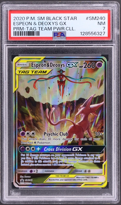 2020 Pokemon Sm Black Star Promo #SM240 Espeon & Deoxys Gx Tag Team Powers Collection
