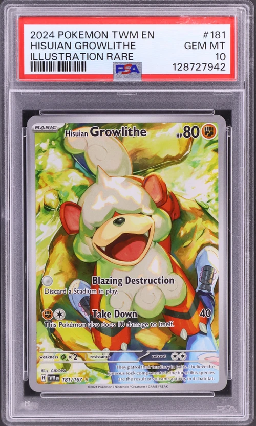 2024 Pokemon Twm En-Twilight Masquerade #181 Hisuian Growlithe Illustration Rare