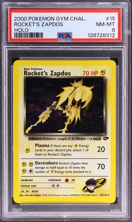 2000 Pokemon Gym Challenge #15 Rocket's Zapdos Holo