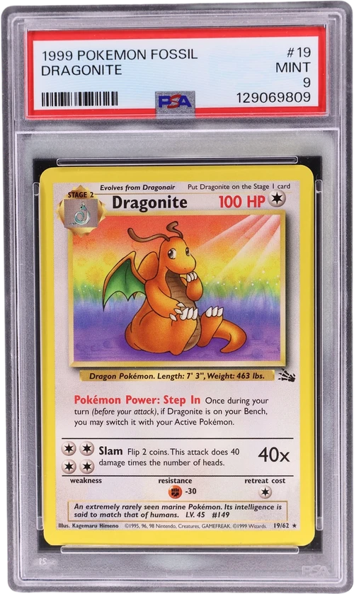 1999 Pokemon Fossil #19 Dragonite